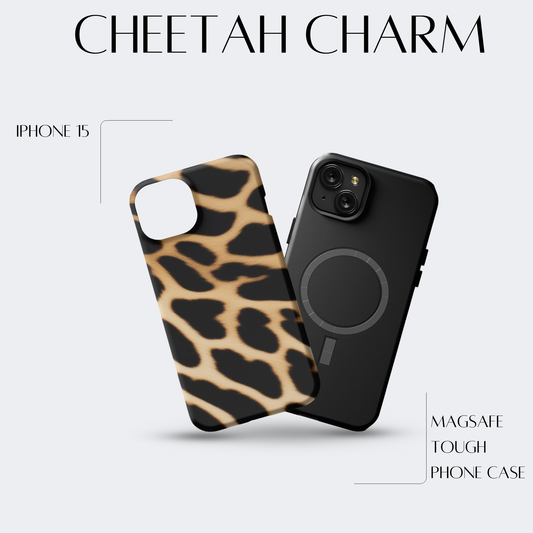 Cheetah Charm - iPh 15 MagSafe Tough Matte Finish