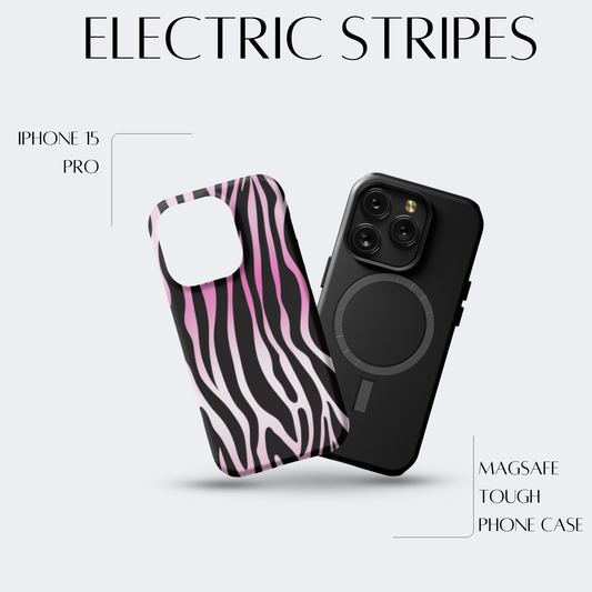 Electric Stripes - iPh 15 Pro MagSafe Tough Matte Finish