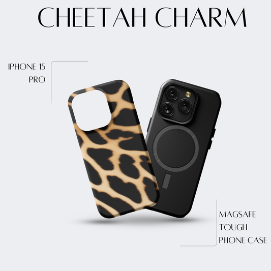 Cheetah Charm - iPh 15 Pro MagSafe Tough Matte Finish