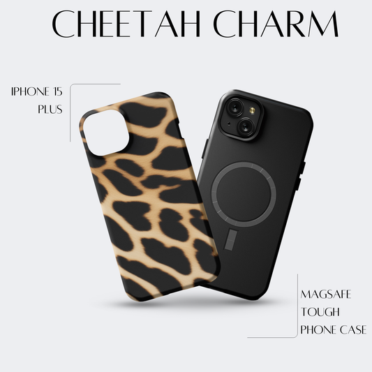 Cheetah Charm - iPh 15 Plus MagSafe Tough Matte Finish