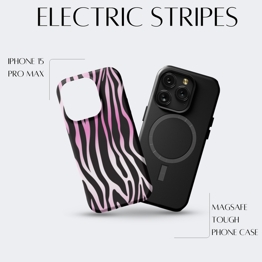 Electric Stripes - iPh 15 Pro Max MagSafe Tough Matte Finish