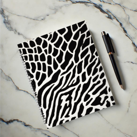 Monochrome Maze 8.5”x11” Hardcover Notebook
