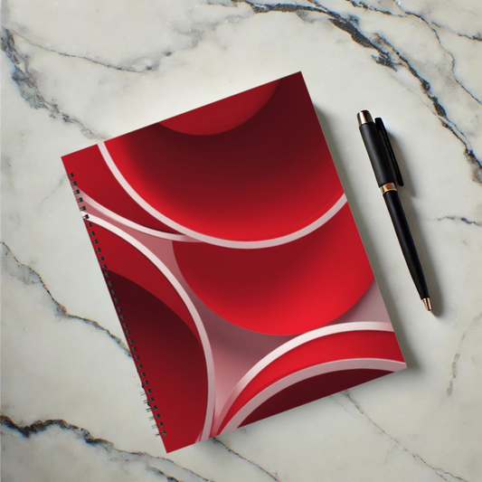 Crimson Curls 8.5"x11" Hardcover Notebook