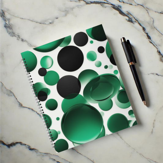 Emerald Bubbles 8.5"x11" Hardcover Notebook