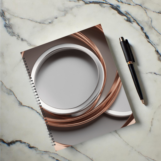 Rose Gold Waves 8.5"x11" Hardcover Notebook
