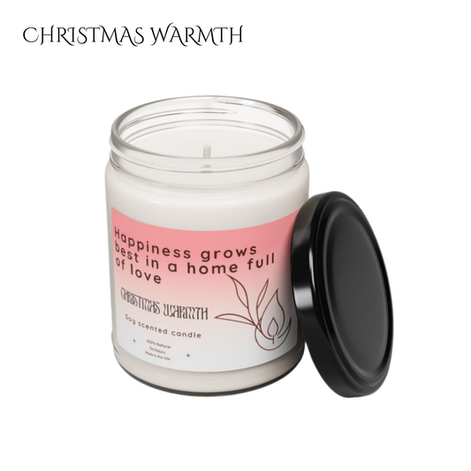 9oz Christmas Warmth Clear Candle – Love & Happiness at Home