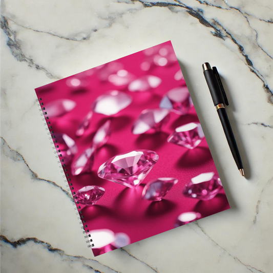 Pink Diamond Sparkle 8.5"x11" Hardcover Notebook