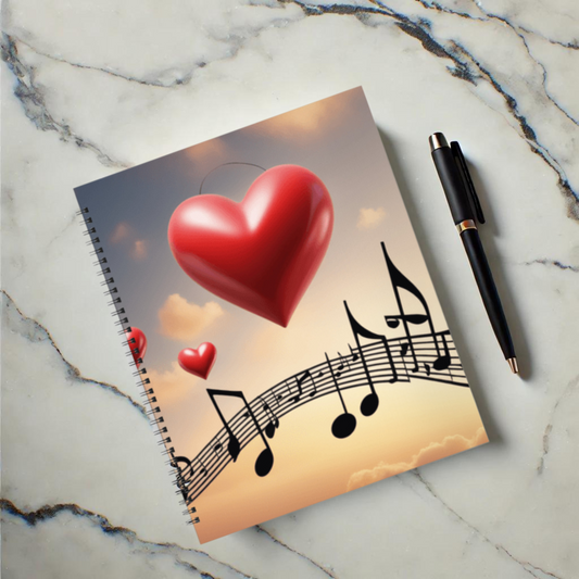 Melodic Hearts 8.5"x11" Hardcover Notebook