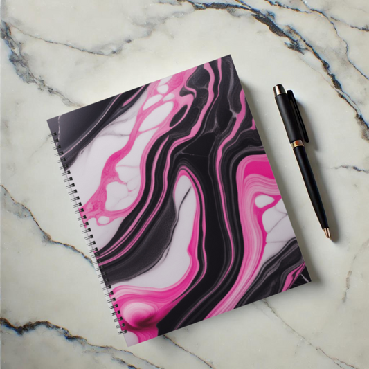 Pink Marble Rush 8.5"x11" Hardcover Notebook