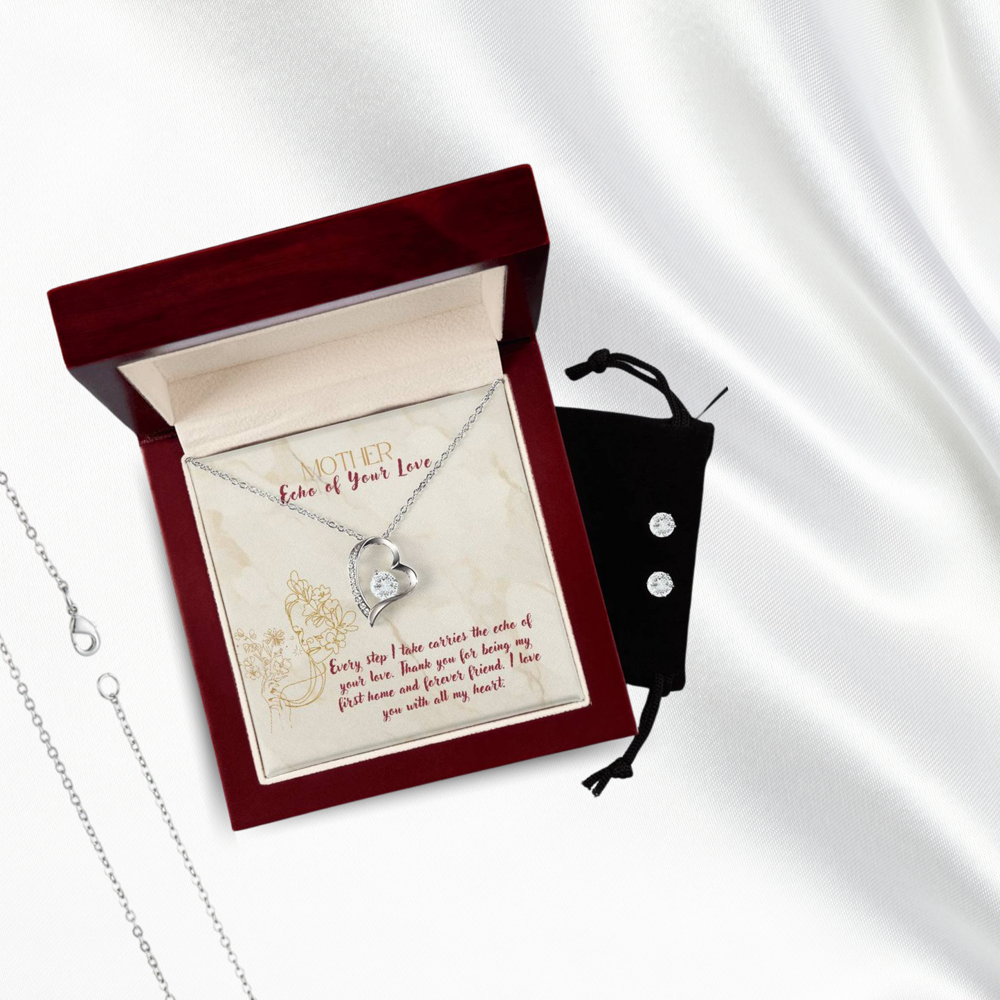 Heartfelt Echo - Love Necklace & Earring Set