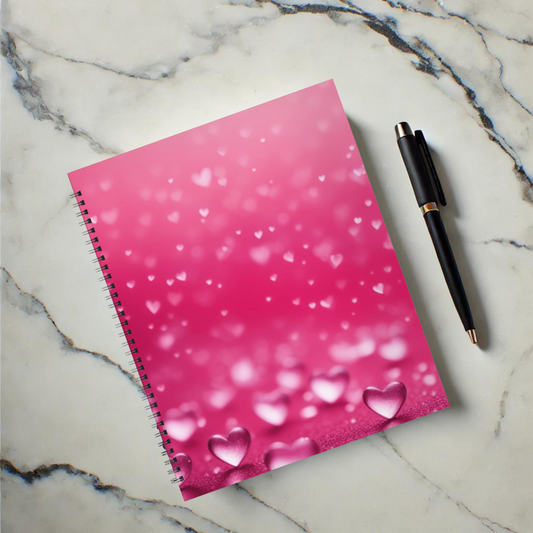 Pink Heart Dream 8.5"x11" Hardcover Notebook