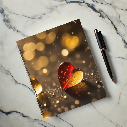 Radiant Heart Glow 8.5"x11" Hardcover Notebook