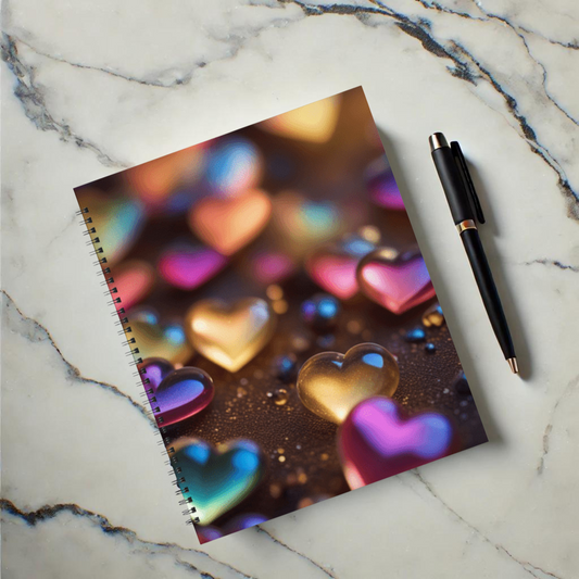Rainbow Heartbeat 8.5"x11" Hardcover Notebook