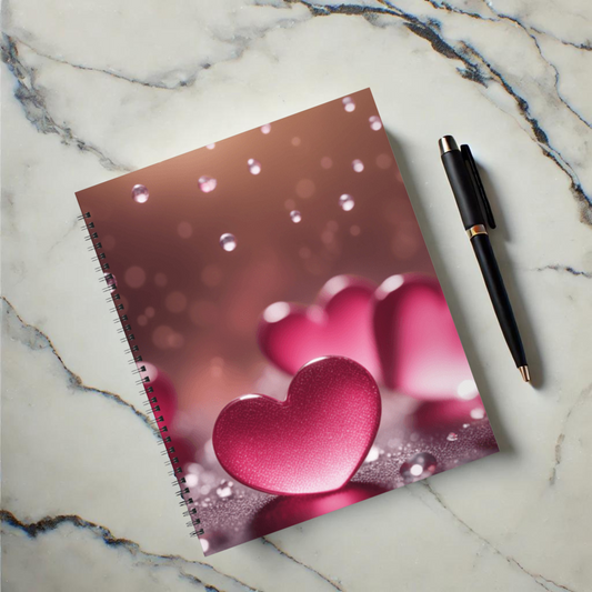Romantic Heart Splash 8.5"x11" Hardcover Notebook