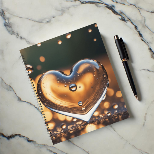 Sunset Heart Splash 8.5"x11" Hardcover Notebook