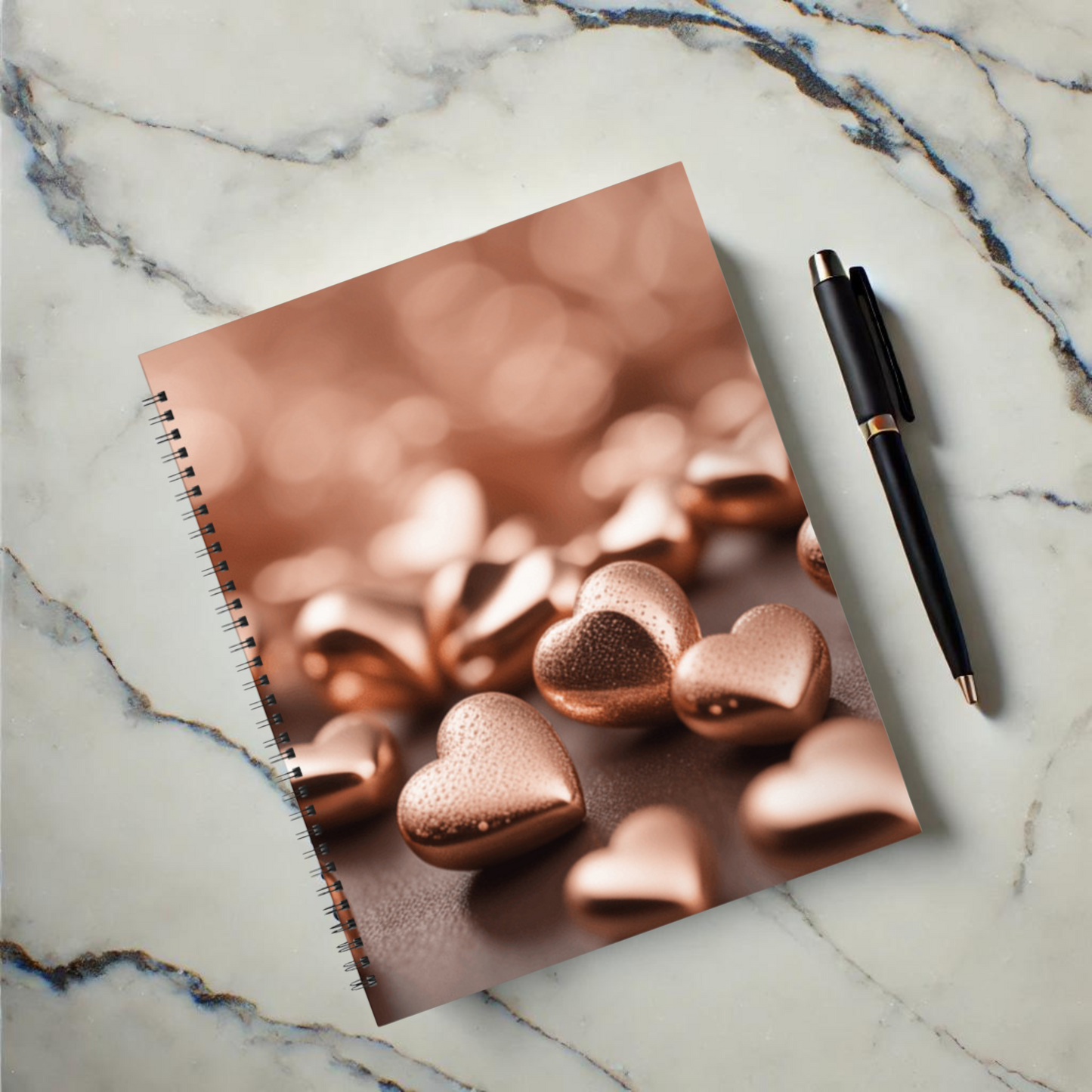 Bronzed Hearts 8.5"x11" Hardcover Notebook