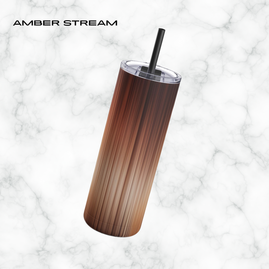 Amber Stream 20oz Skinny Tumbler - With Straw