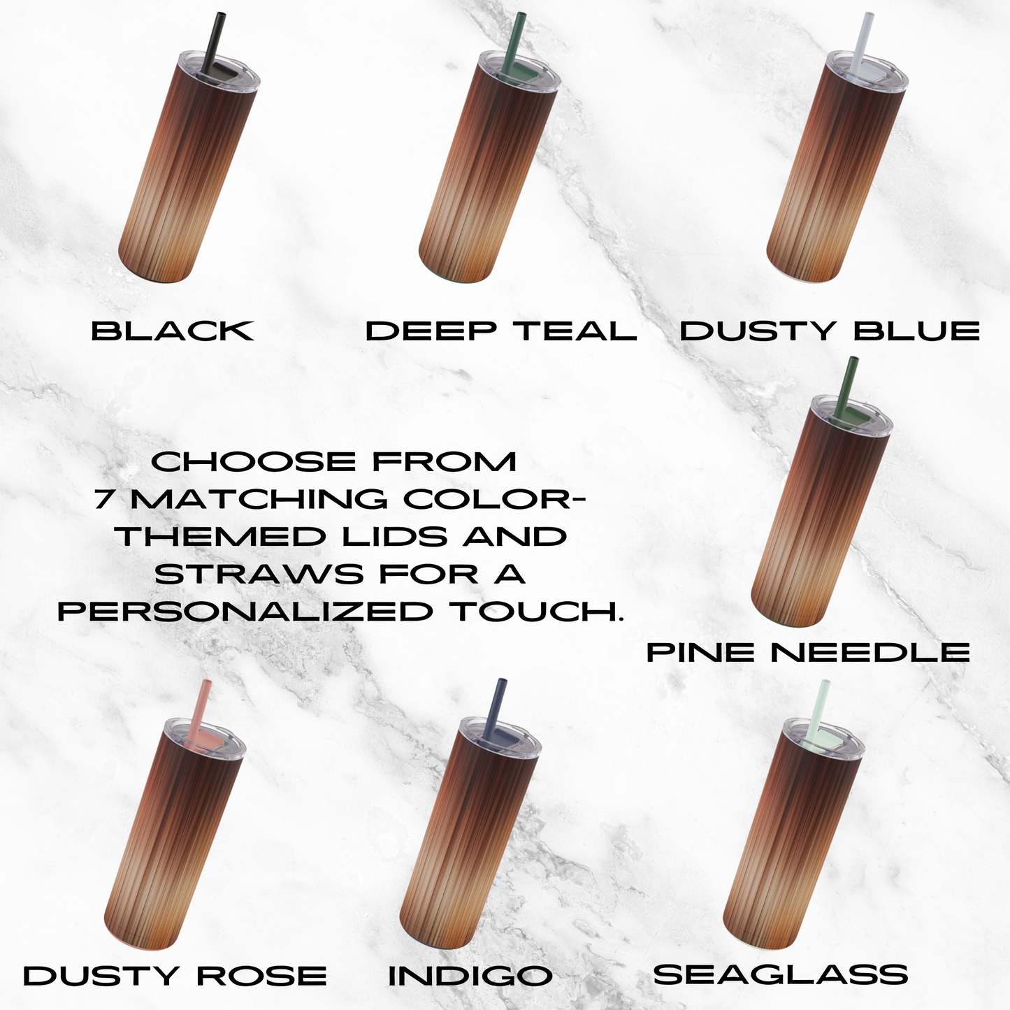 Amber Stream 20oz Skinny Tumbler - With Straw