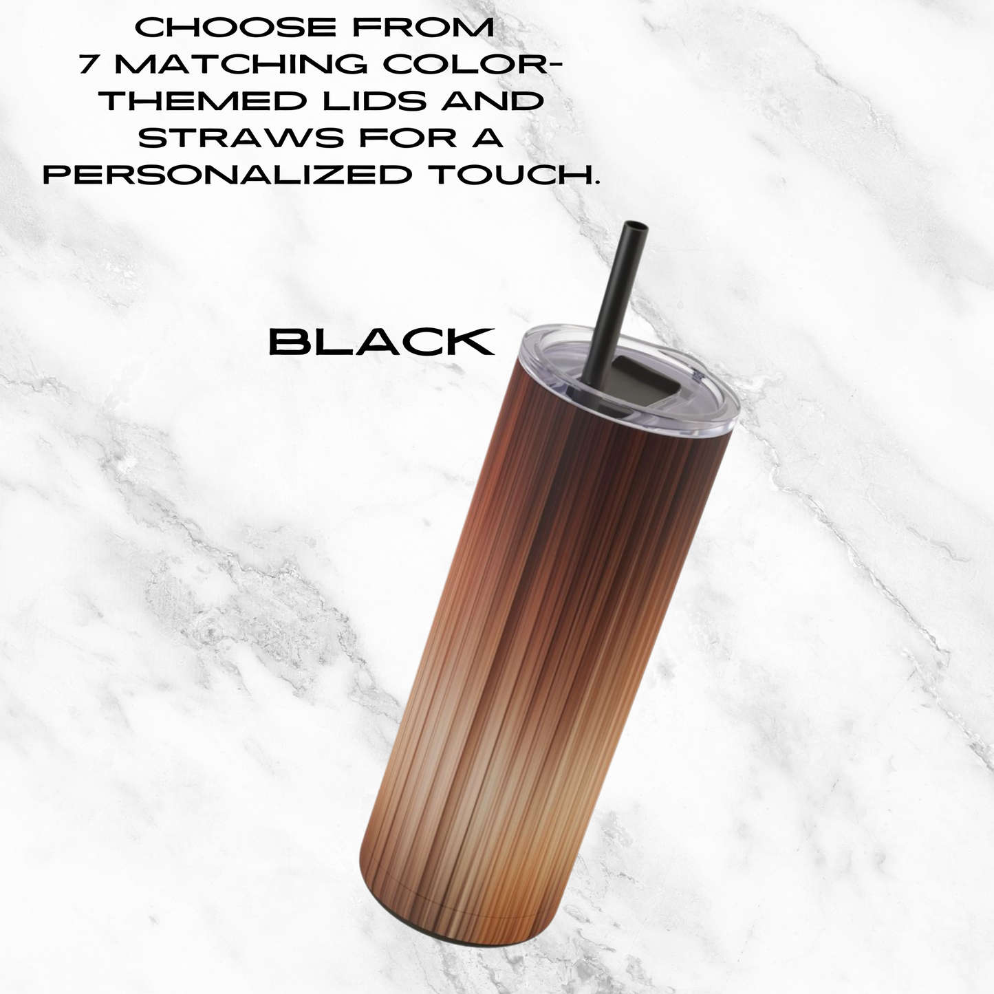 Amber Stream 20oz Skinny Tumbler - With Straw