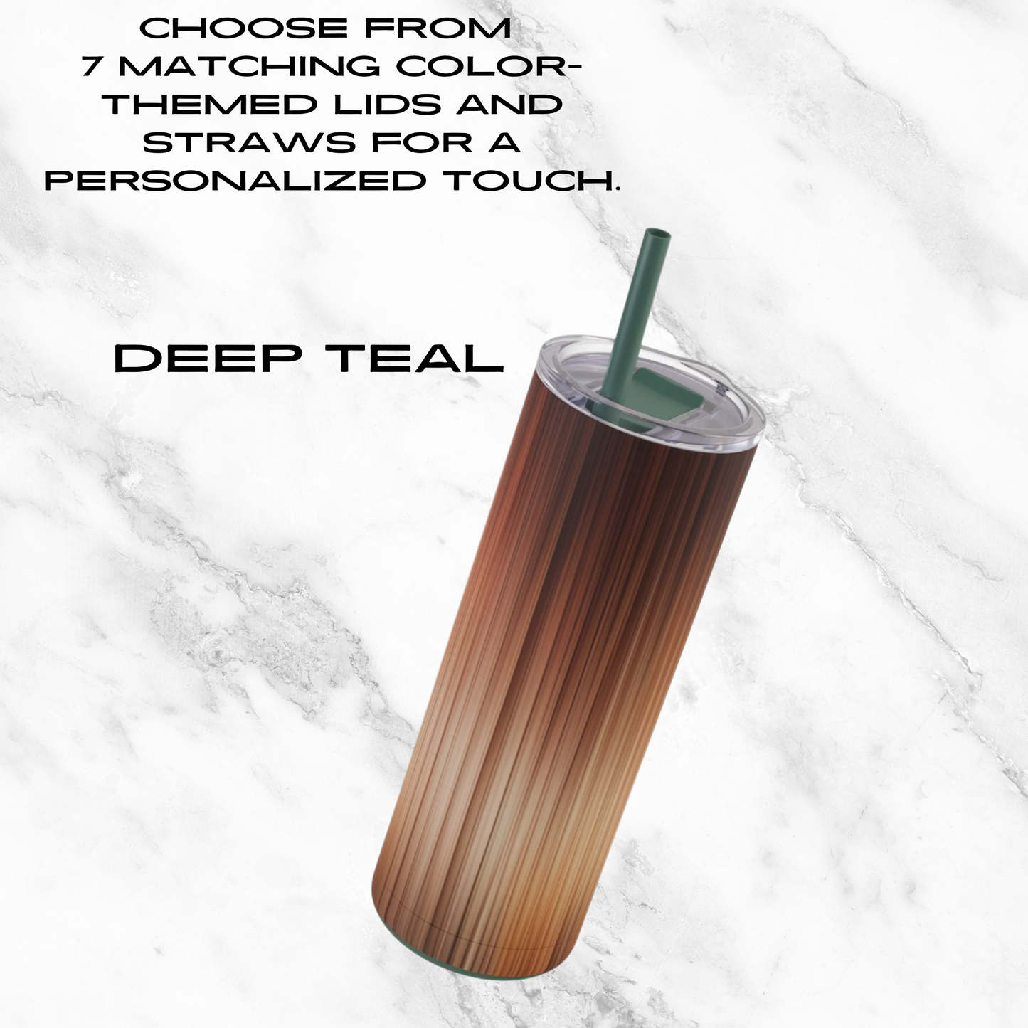 Amber Stream 20oz Skinny Tumbler - With Straw