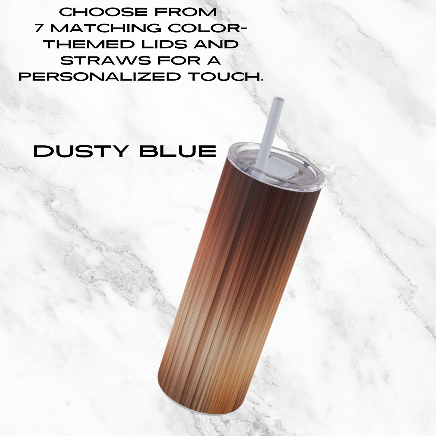 Amber Stream 20oz Skinny Tumbler - With Straw