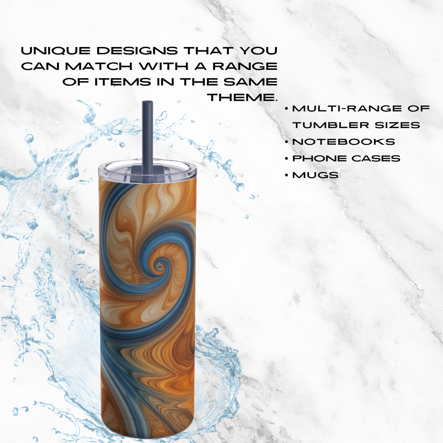 Amber Wave 20oz Skinny Tumbler - With Straw