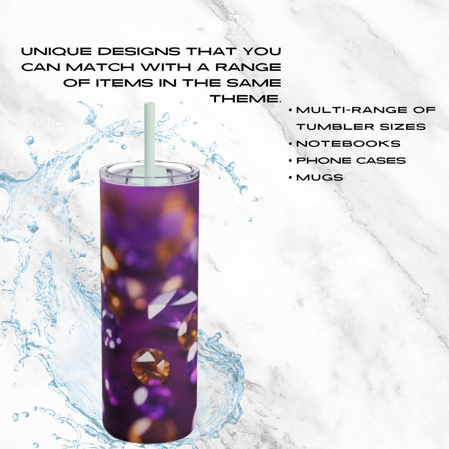 Amethyst Radiance 20oz Skinny Tumbler - With Straw