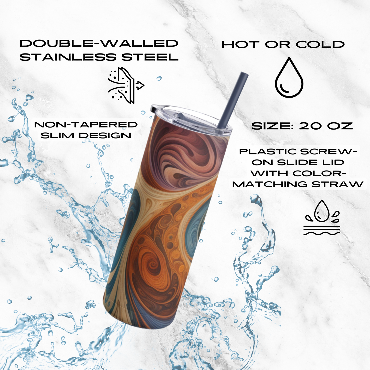 Aurora Dream 20oz Skinny Tumbler - With Straw