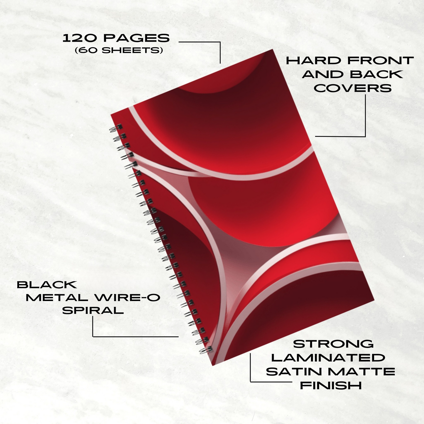 Crimson Curls 5.5"x8.5" Hardcover Planner