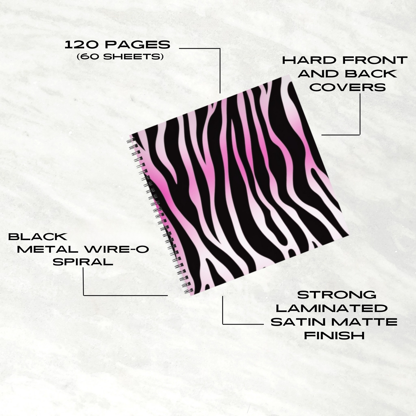 Electric Stripes 8.5”x8.5” Hardcover Notebook