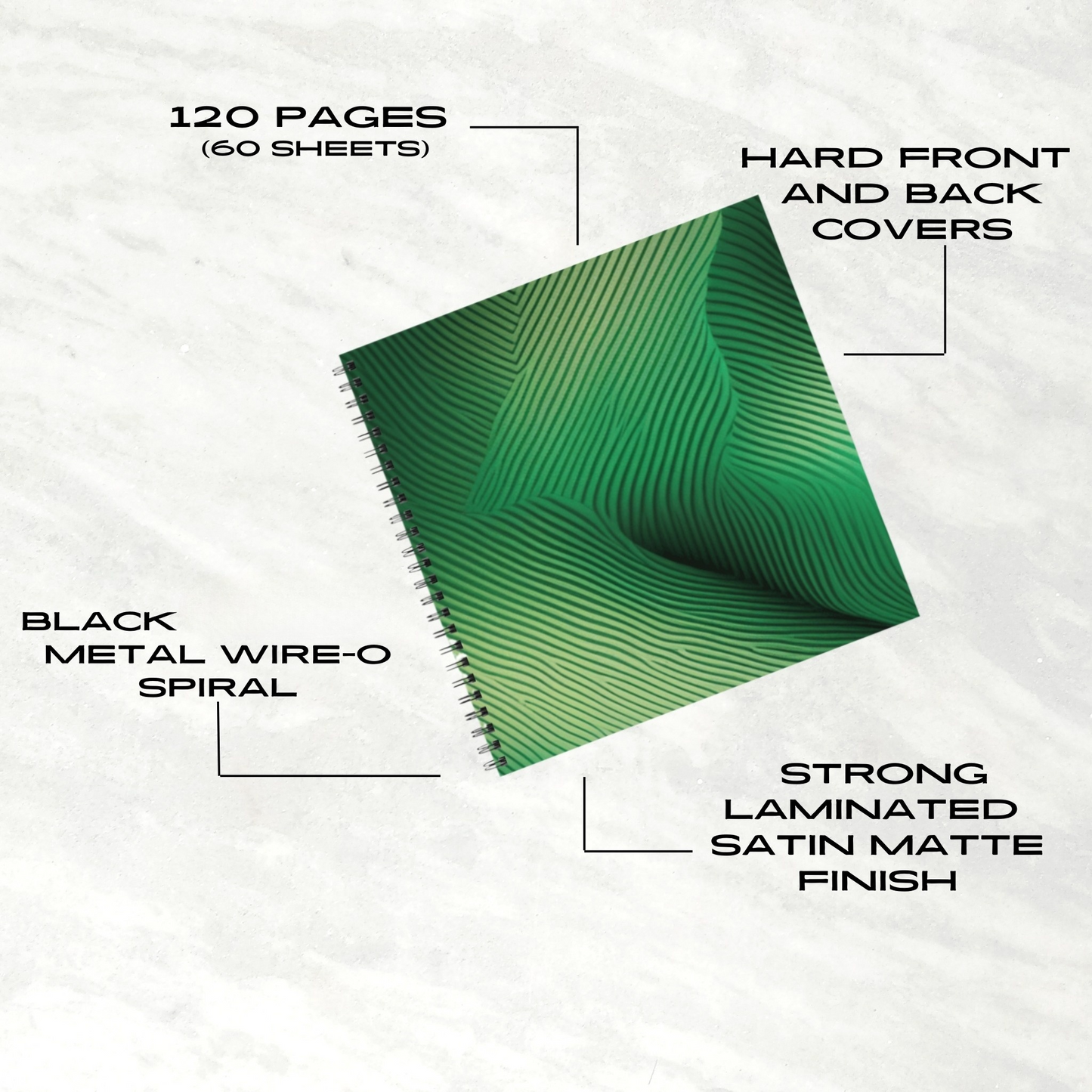 Emerald Gaze 8.5"x8.5" Hardcover Notebook