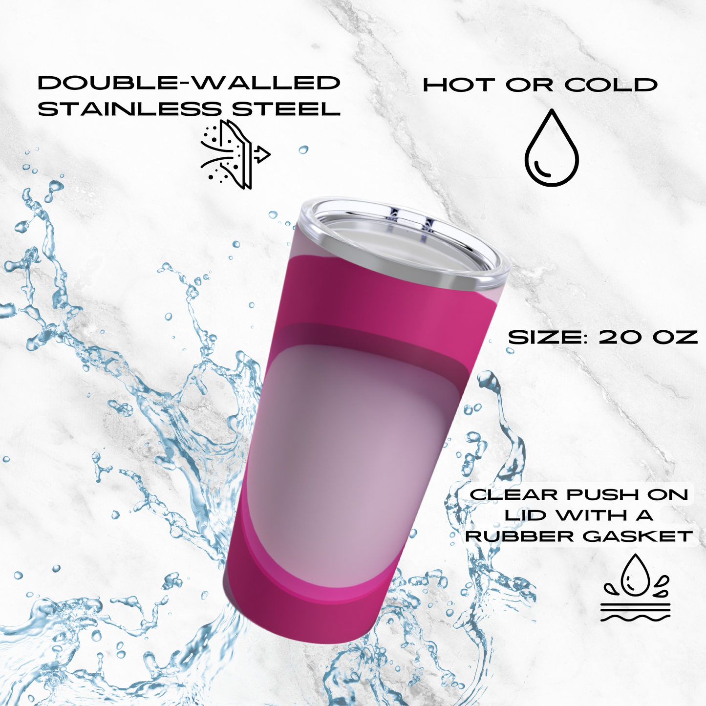 Fuchsia Fusion 20oz Tumbler