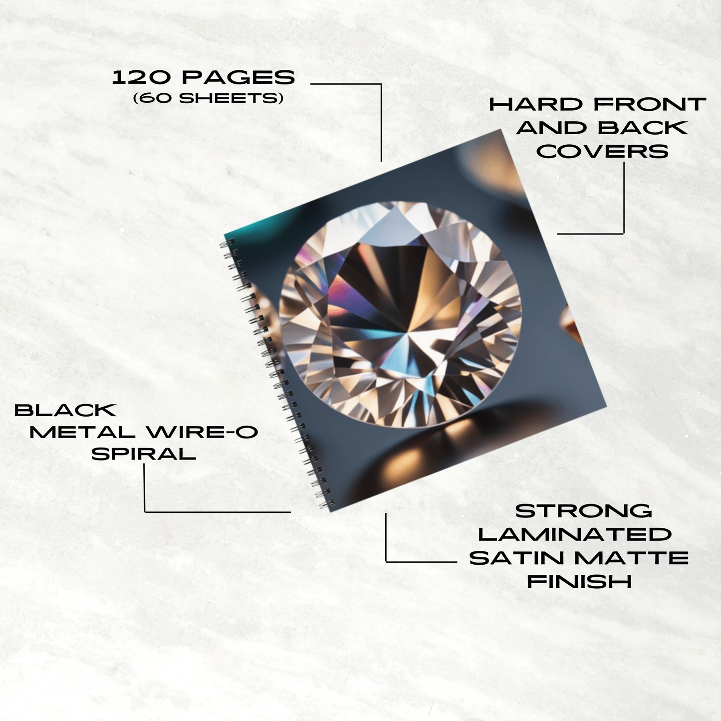 Gem Symphony 8.5" x 8.5" Hardcover Notebook