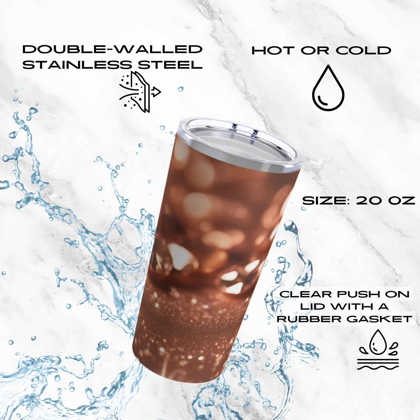 Golden Glimmer 20oz Tumbler