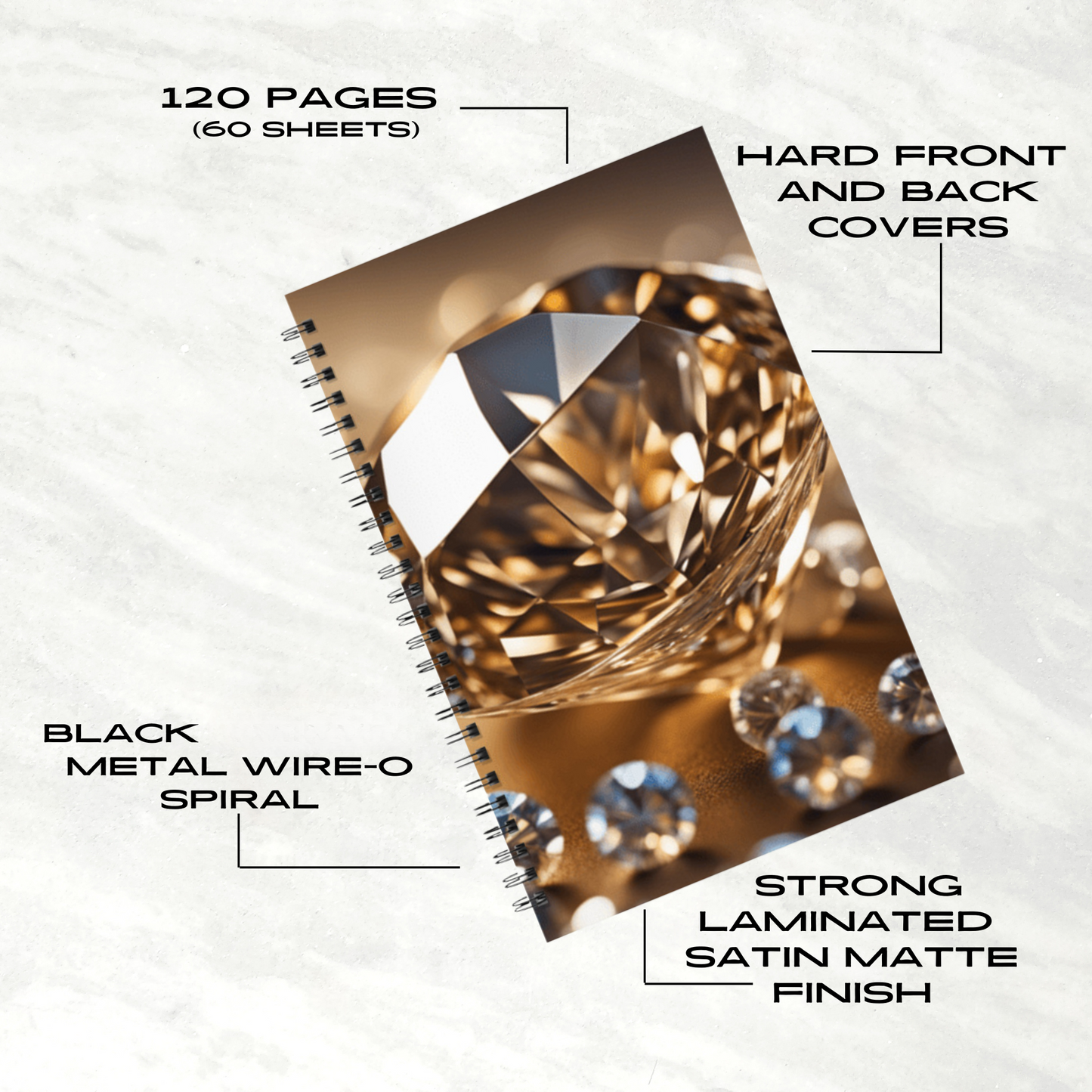 Golden Glimmer 5.5"x8.5" Hardcover Planner