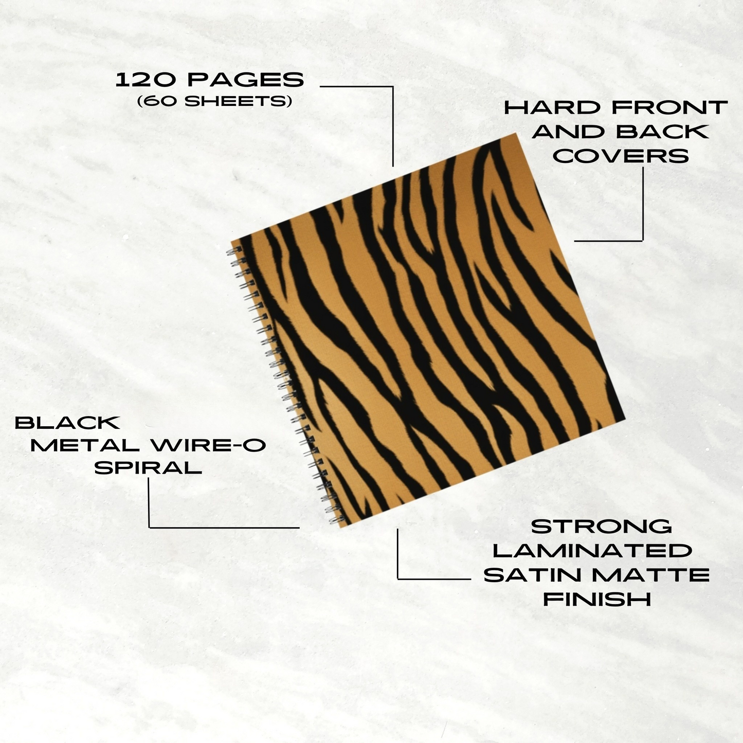 Golden Safari 8.5”x8.5” Hardcover Notebook