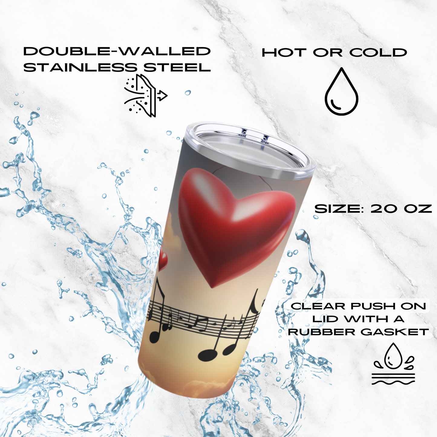 Melodic Hearts 20oz Tumbler