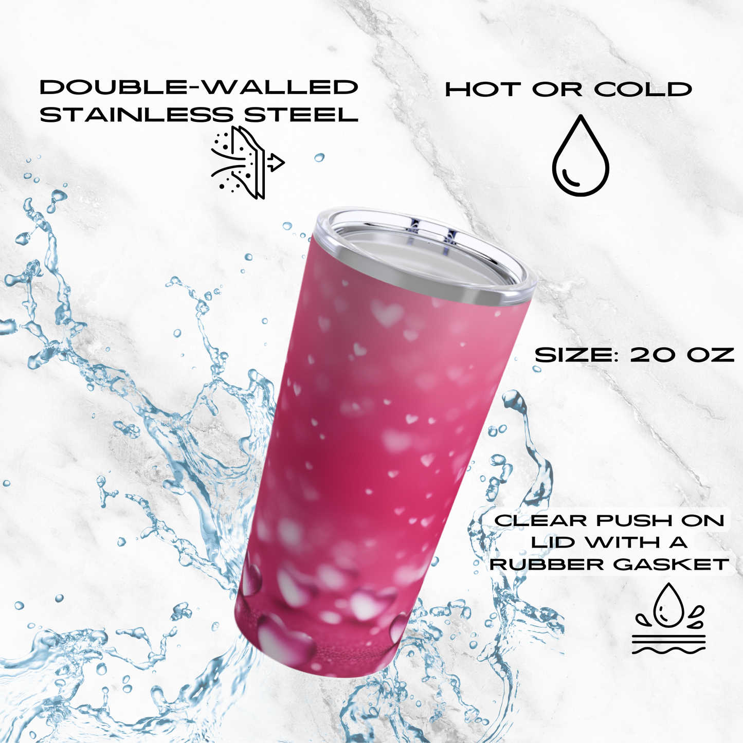 Pink Heart Dream 20oz Tumbler