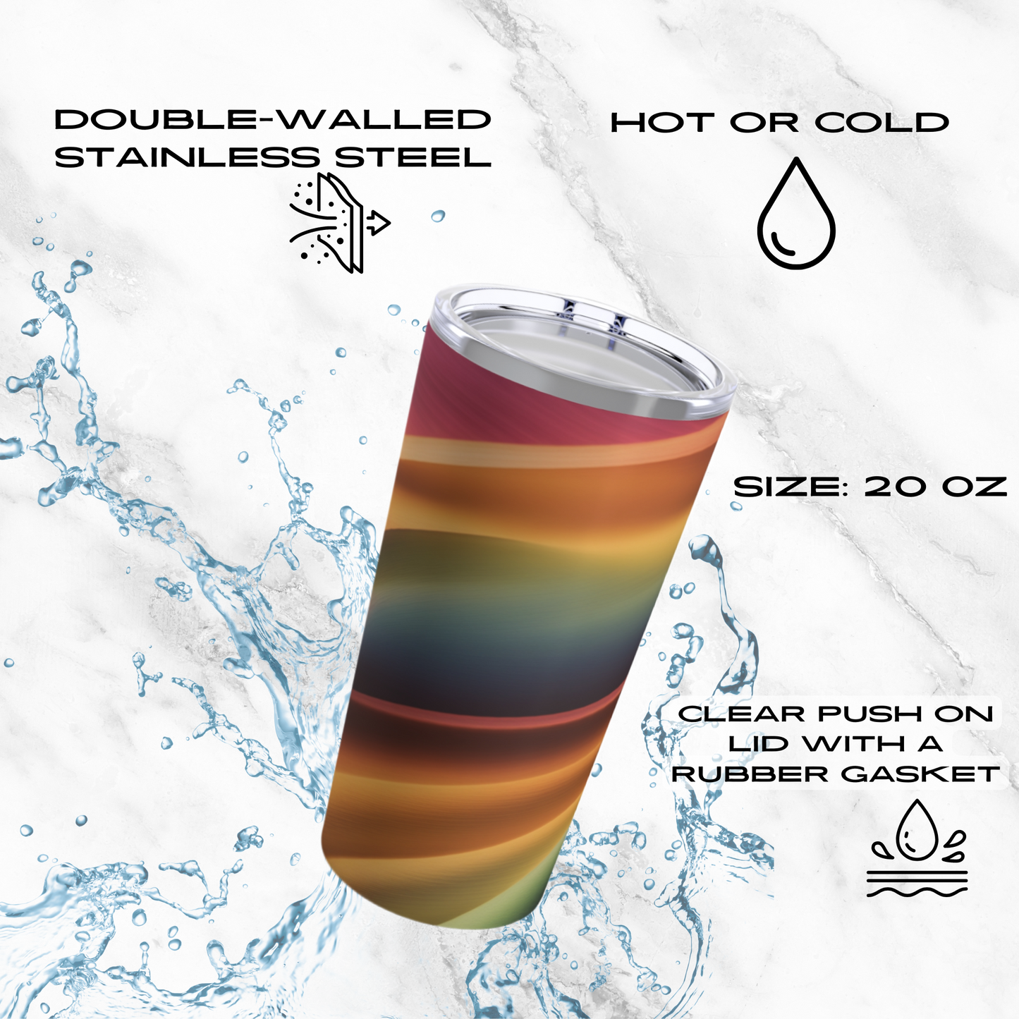 Rainbow Cascade 20oz Tumbler