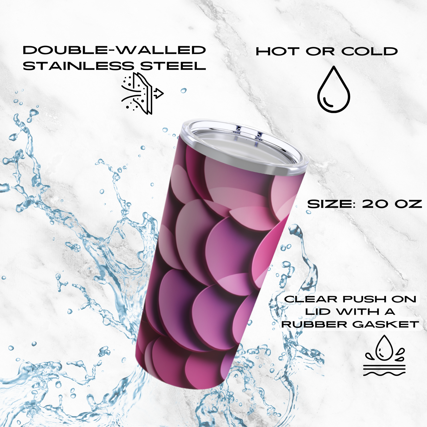 Rosy Ripple 20oz Tumbler