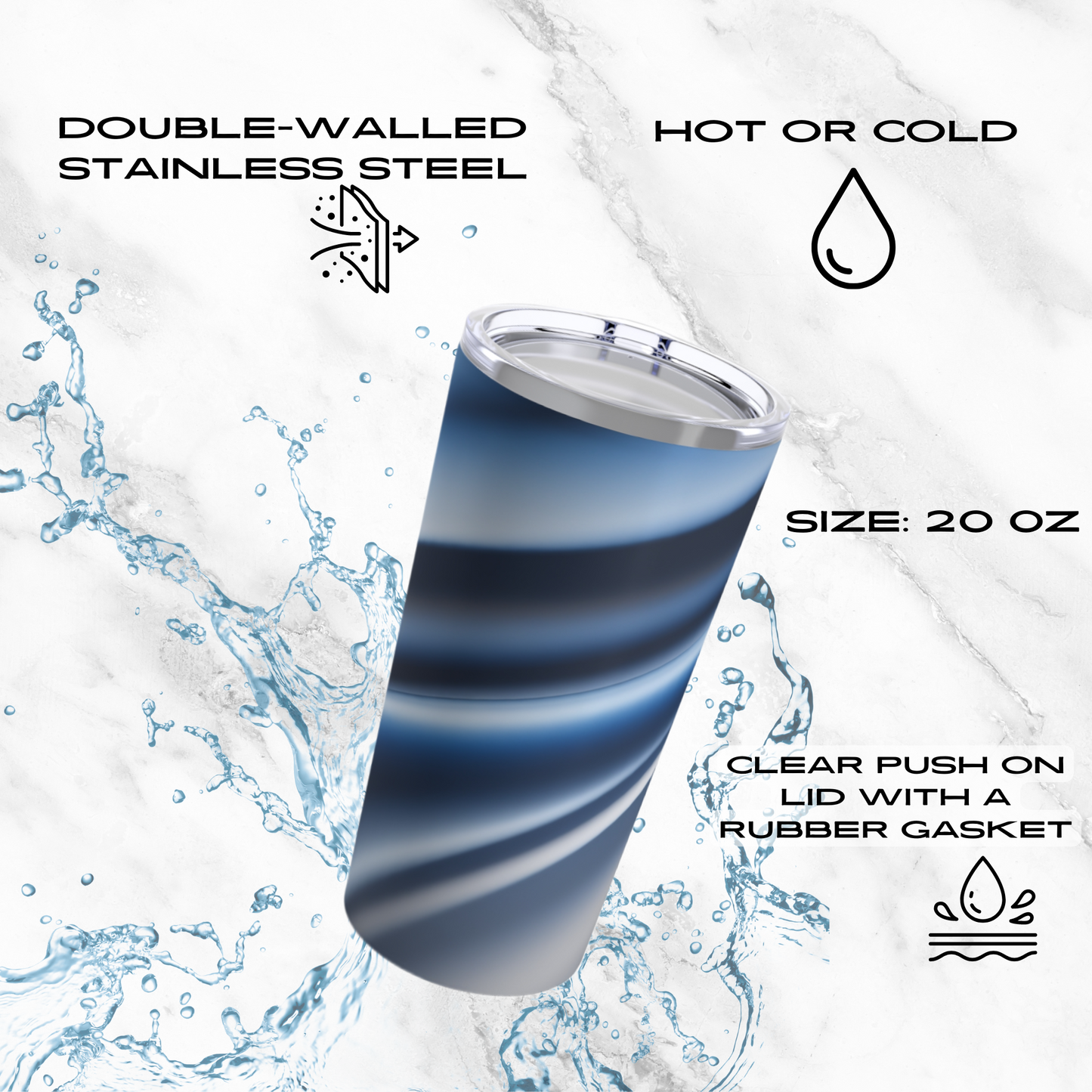 Sapphire Sleek 20oz Tumbler