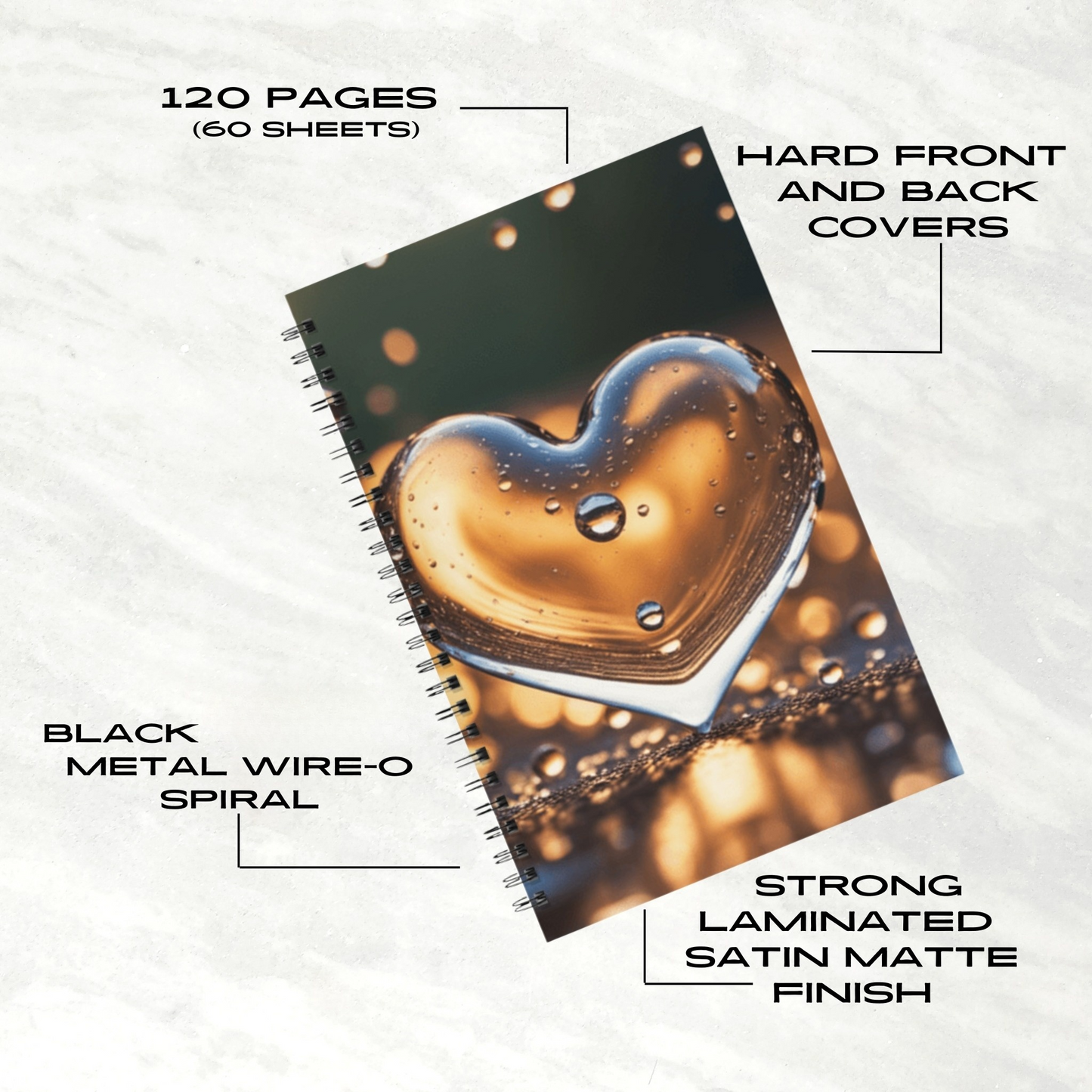 Sunset Heart Splash 5.5"x8.5" Hardcover Planner