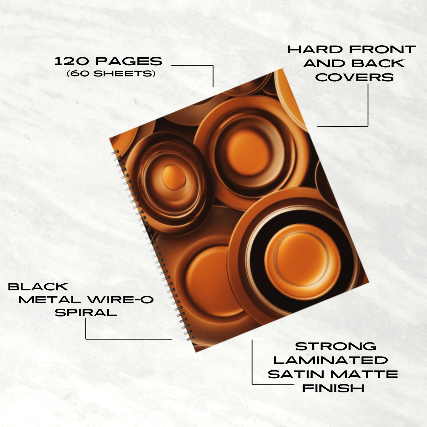 Amber Echo 8.5"x11" Hardcover Notebook