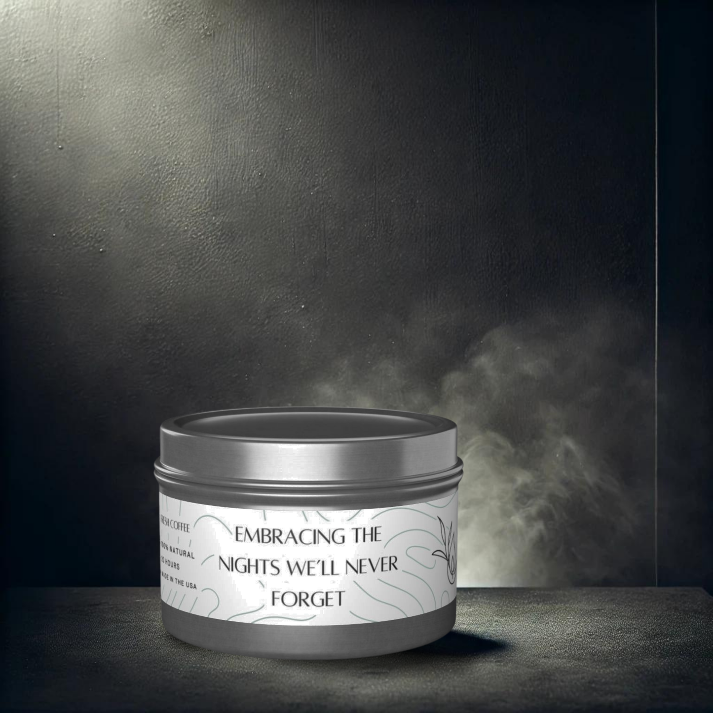 4oz Fresh Coffee Silver Tin Candle – Unforgettable Nights