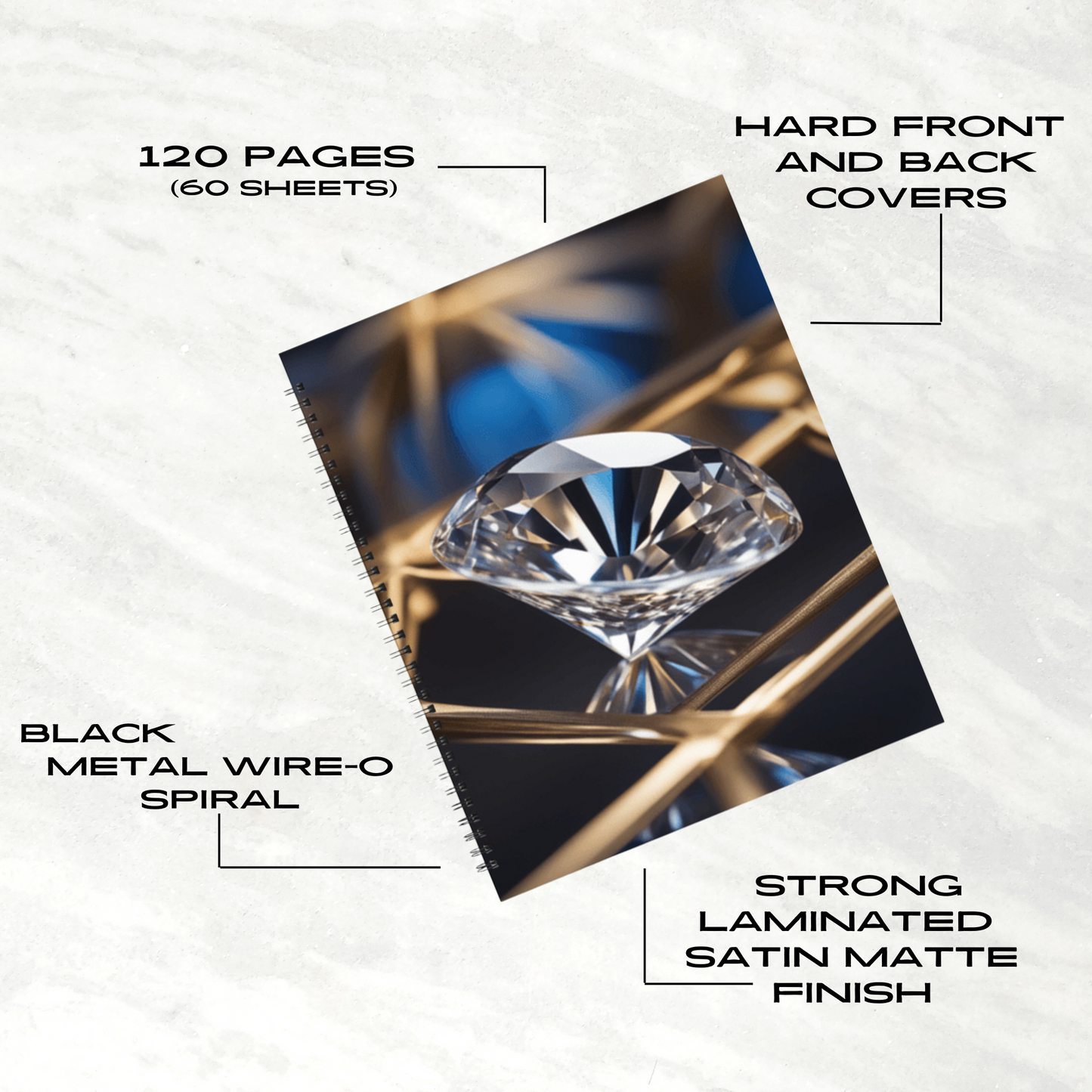 Crystal Elegance 8.5"x11" Hardcover Notebook