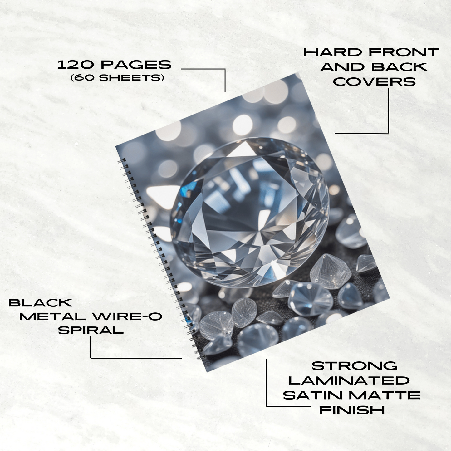 Diamond Cascade 8.5"x11" Hardcover Notebook
