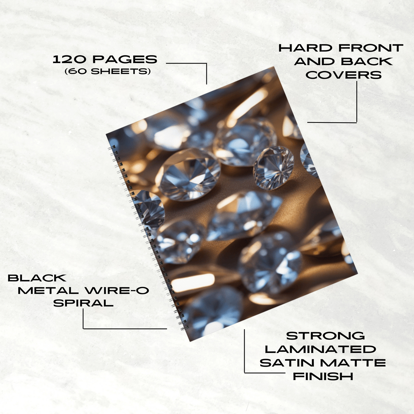 Diamond Dream 8.5"x11" Hardcover Notebook