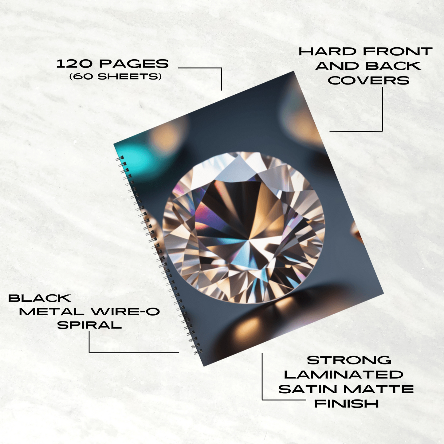 Gem Symphony 8.5"x11" Hardcover Notebook