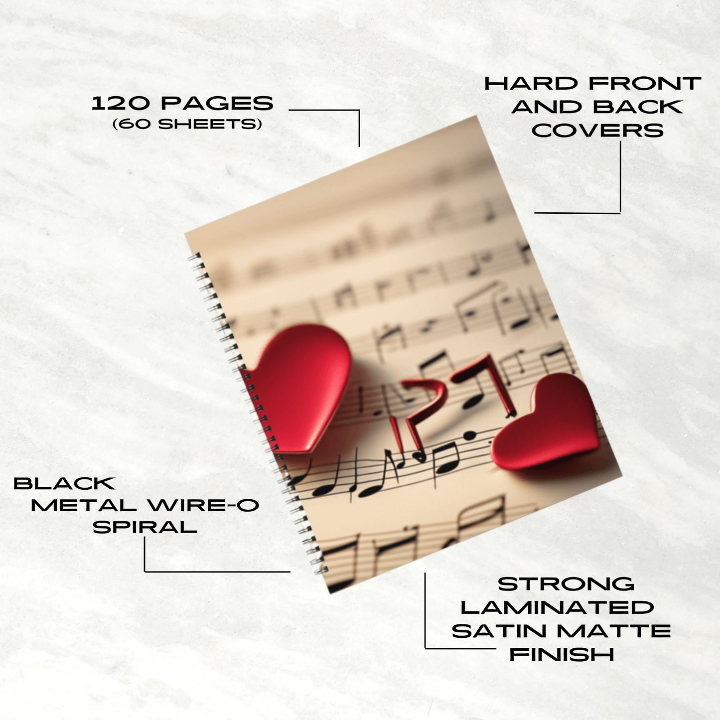 Love Notes 8.5"x11" Hardcover Notebook