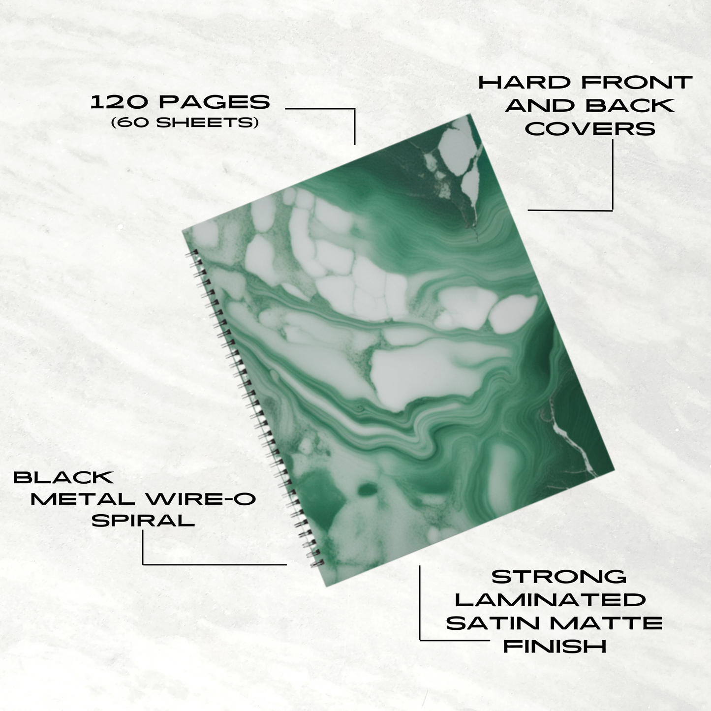 Emerald Essence 8.5"x11" Hardcover Notebook